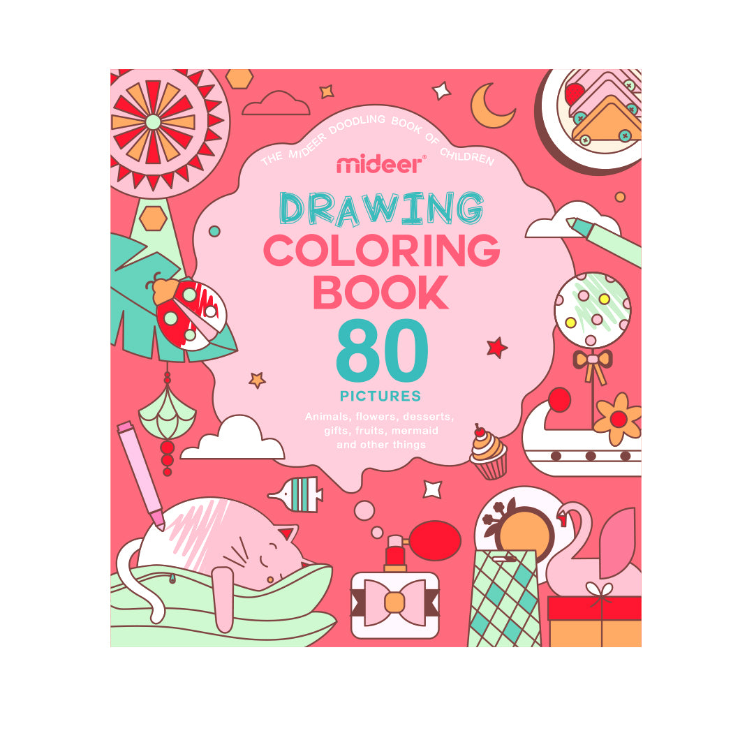 Blue Drawing Coloring Book for Kids  80 Designs, Thick Paper – mideerart