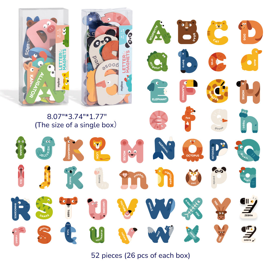 Uppercase & Lowercase Letter Magnets 52P