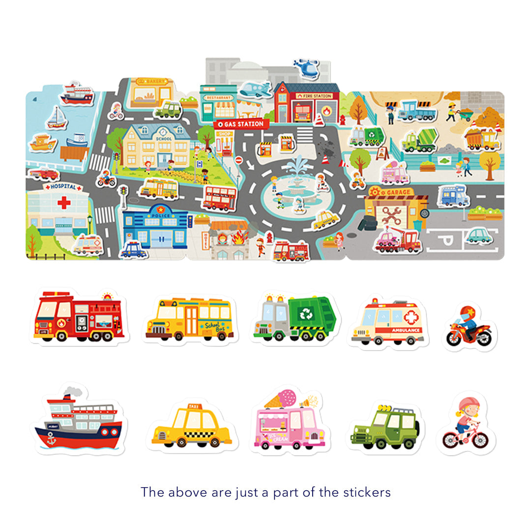 Reusable Jelly Sticker: The Bustling Traffic