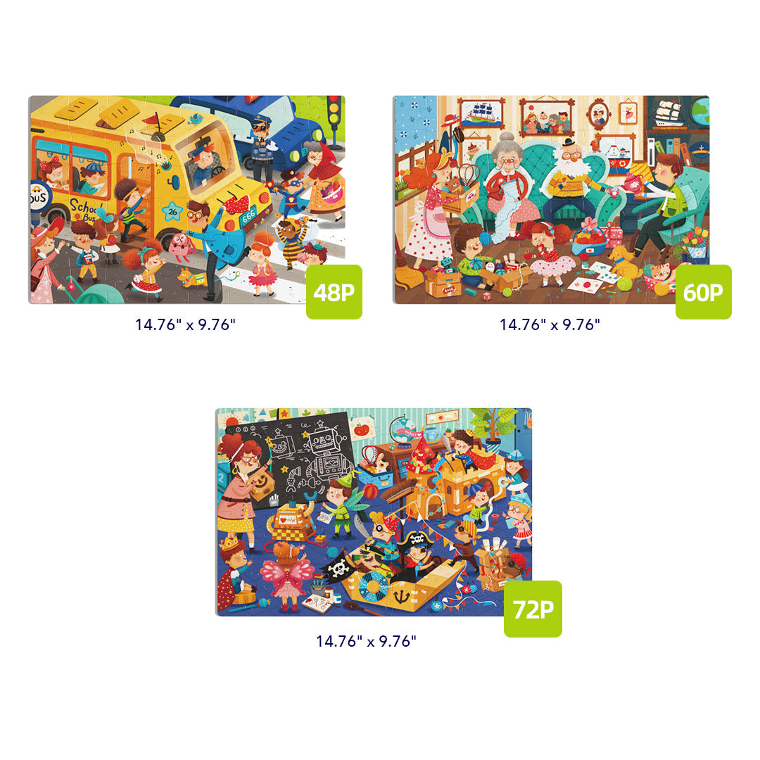 Level Up! Puzzles with Storage Bag - Level 4: A Day Of Mine 48P-72P