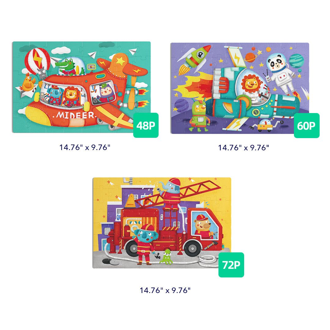 Level Up! Puzzles with Storage Bag - Level 4: Transportation 48P-72P