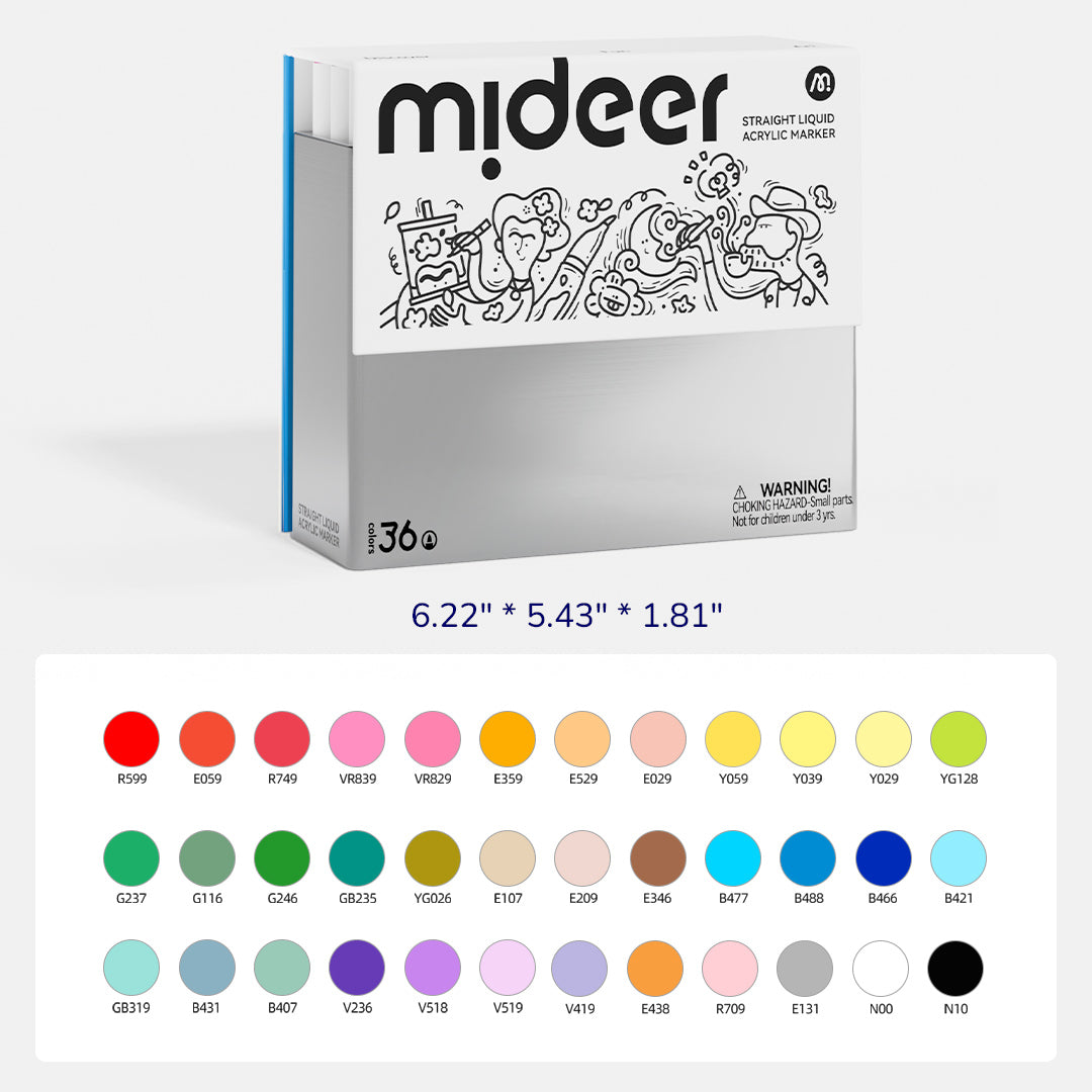 Straight Liquid Acrylic Markers 36 Colors