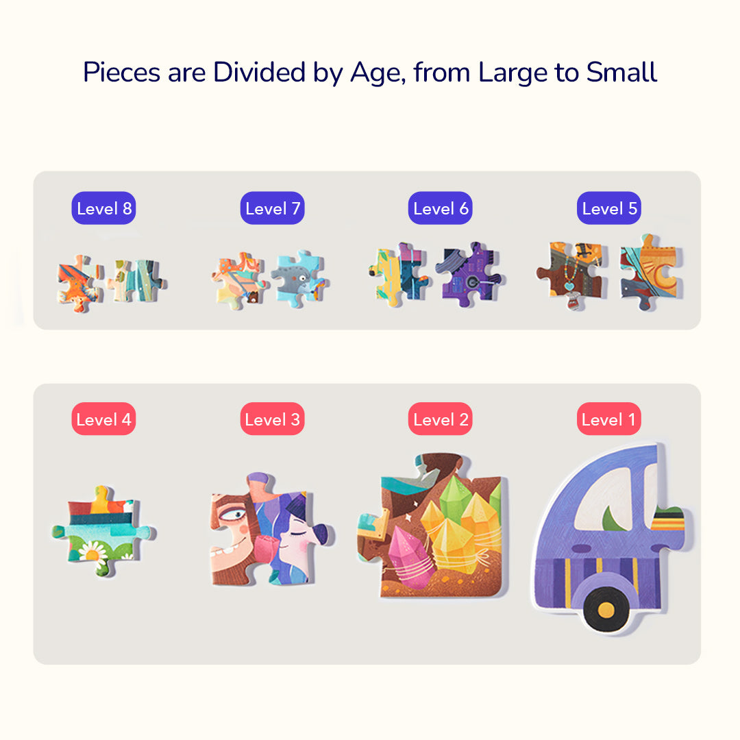 Level Up! Puzzles with Storage Bag - Level 1: Animals 2P-6P