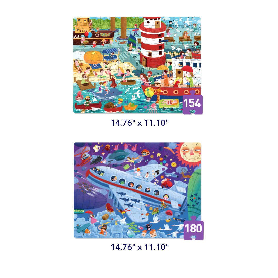 Level Up! Puzzles with Storage Bag - Level 6: Relaxing Holiday 154P-180P