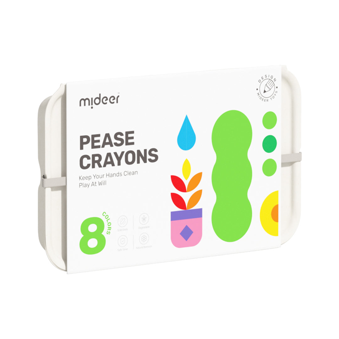 mideer Pease Crayons,12 Colors Washable Toddler Crayons,natural Beeswax with No Harmful substance,for Kids Ages 3+,Safe & Non-Toxic,Coloring Art