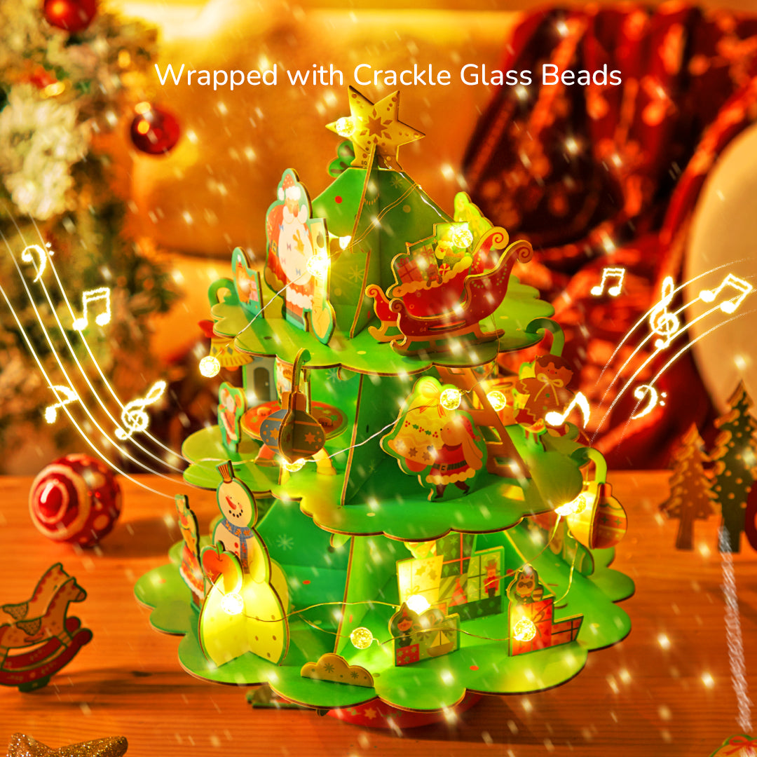 Christmas Rotating Music 3D Puzzle: Busy Christmas Workshop