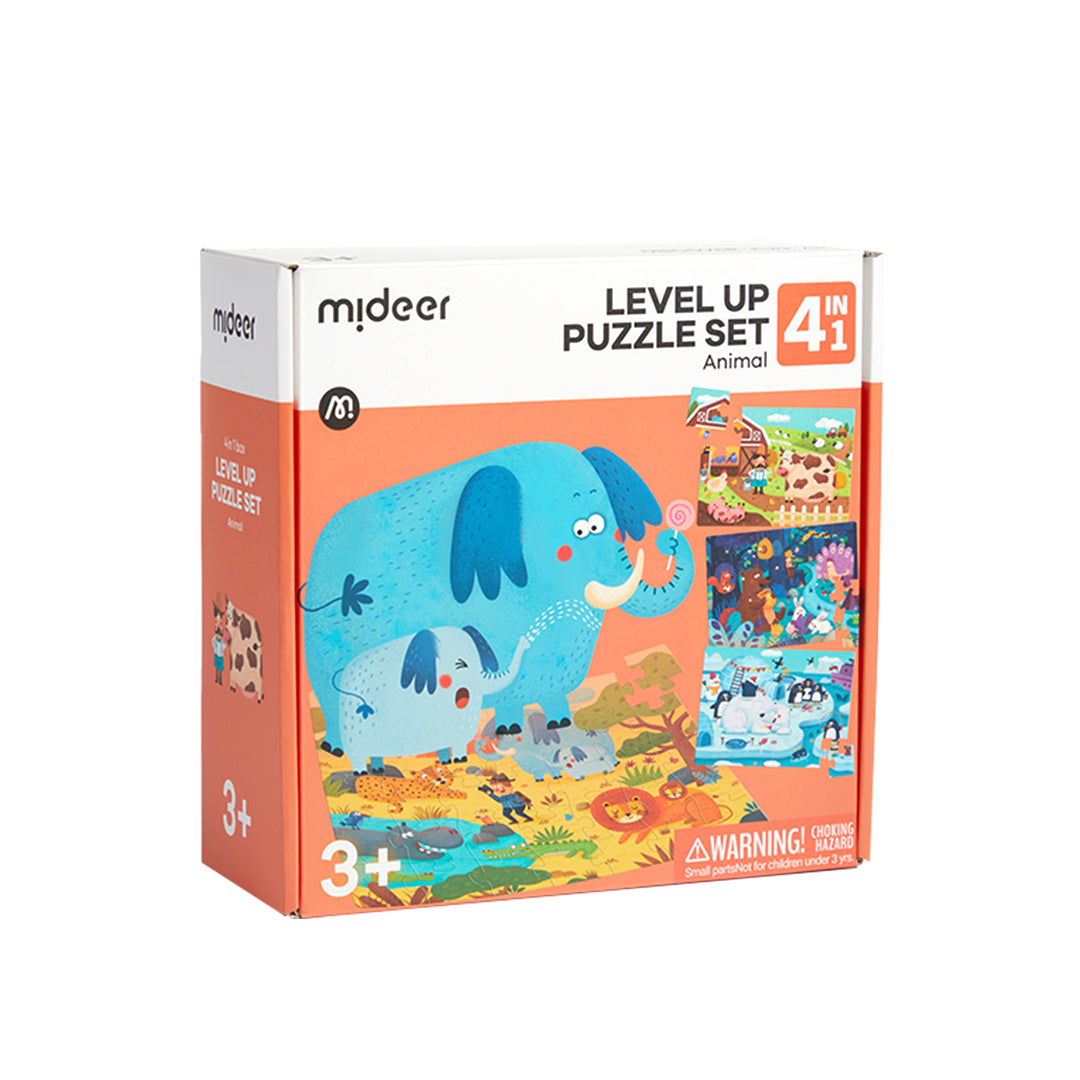Sali di livello! Set puzzle 4 in 1: Animale 12-35P