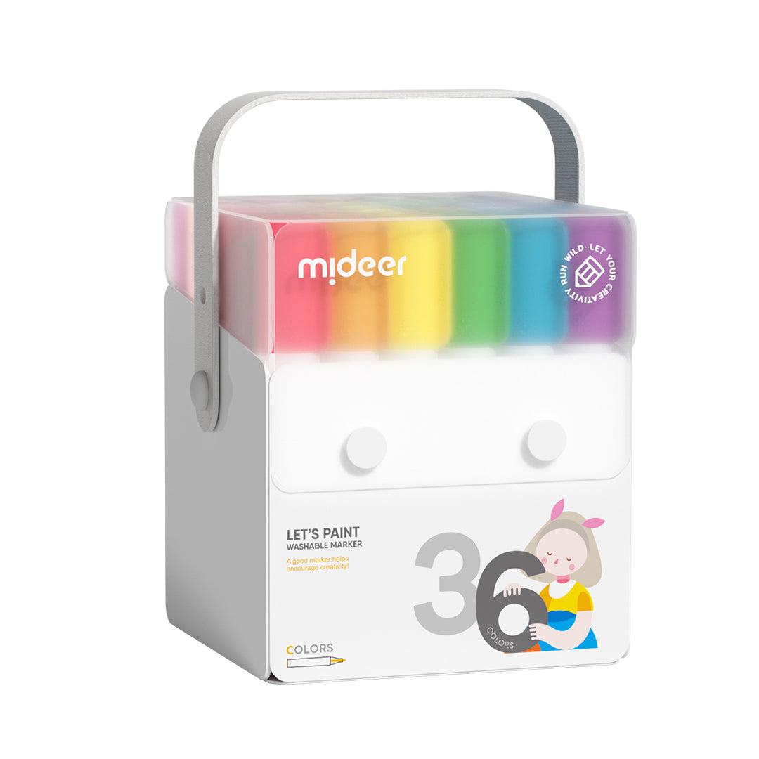 Let's Paint! Water-based Dual Tip Marker - 60 Color Set for Kids – mideerart