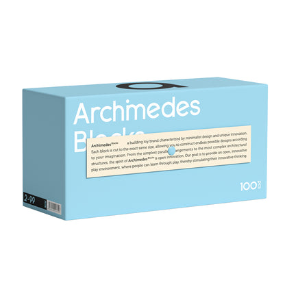 Archimedes-Blöcke, natürliche Holzfarbe, 100 Stück