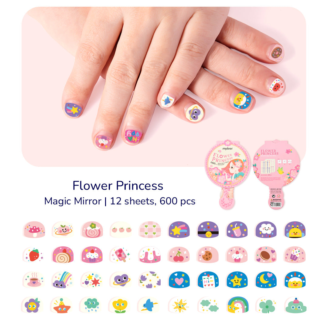 Adesivo per unghie a tema Specchio magico: Principessa dei fiori