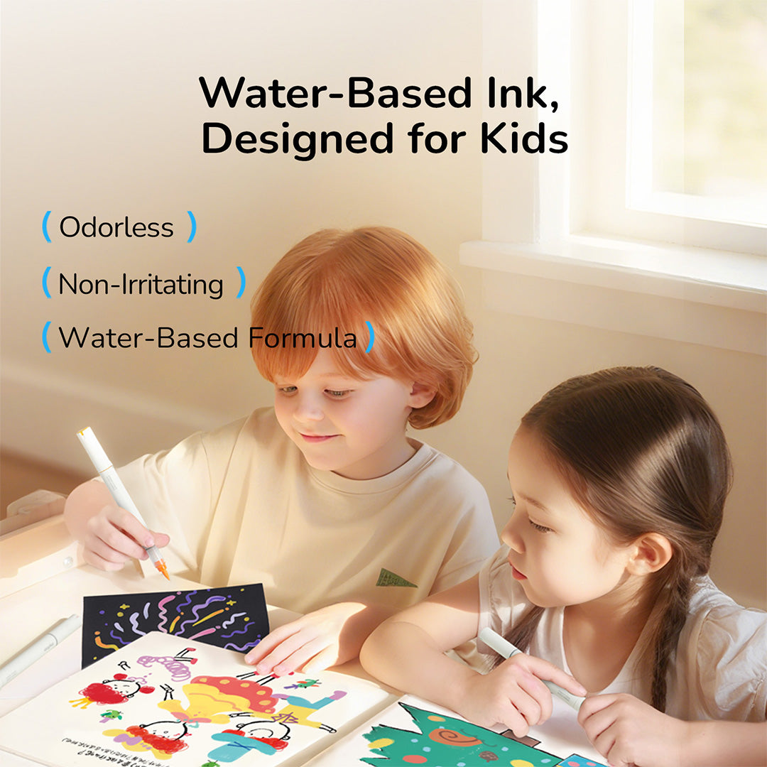 2-in-1 Dual Tip Two-Color Acrylic Markers – 16 Colors