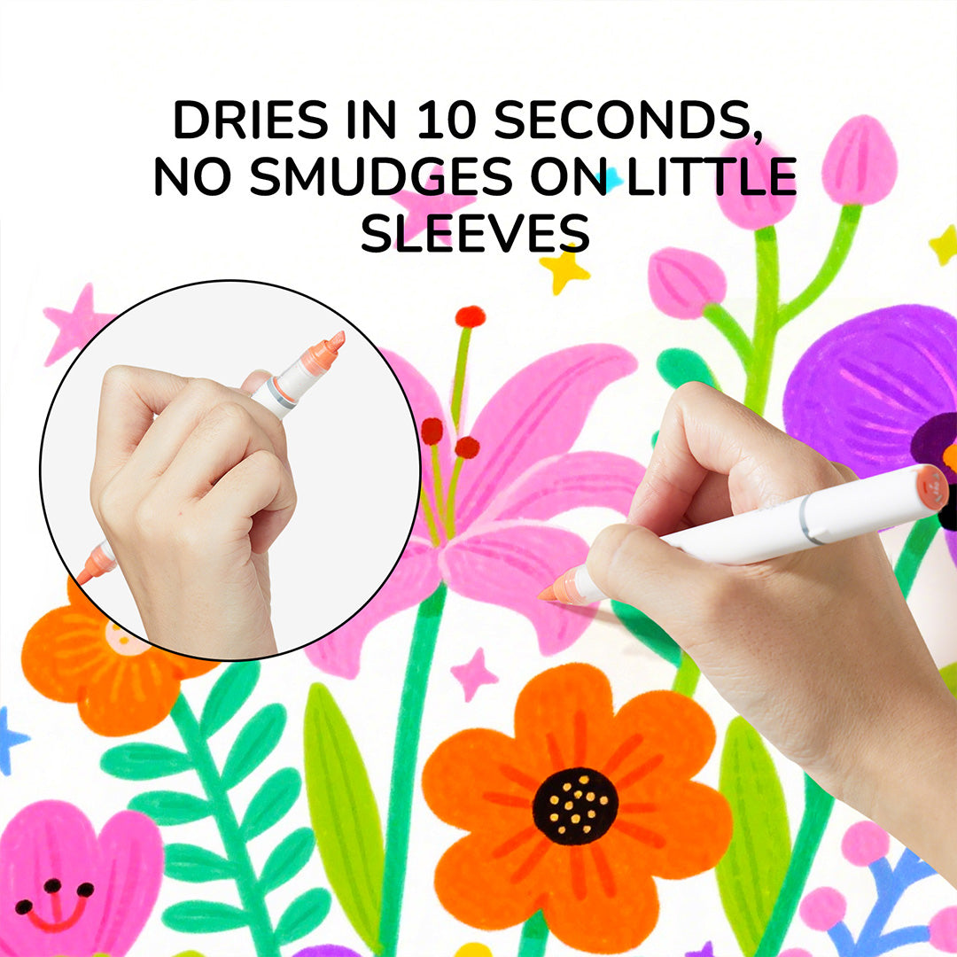 Dual-tip Straight Liquid Acrylic Marker - 24 Colors