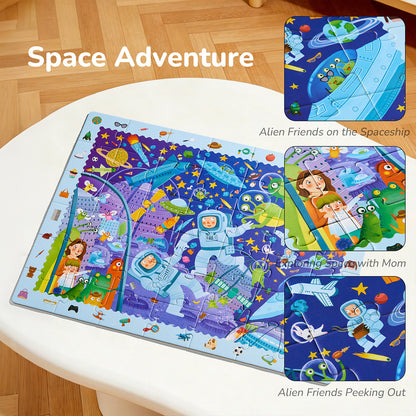 Build &amp; Seek Puzzle - Space Treasure Hunt 42PCS