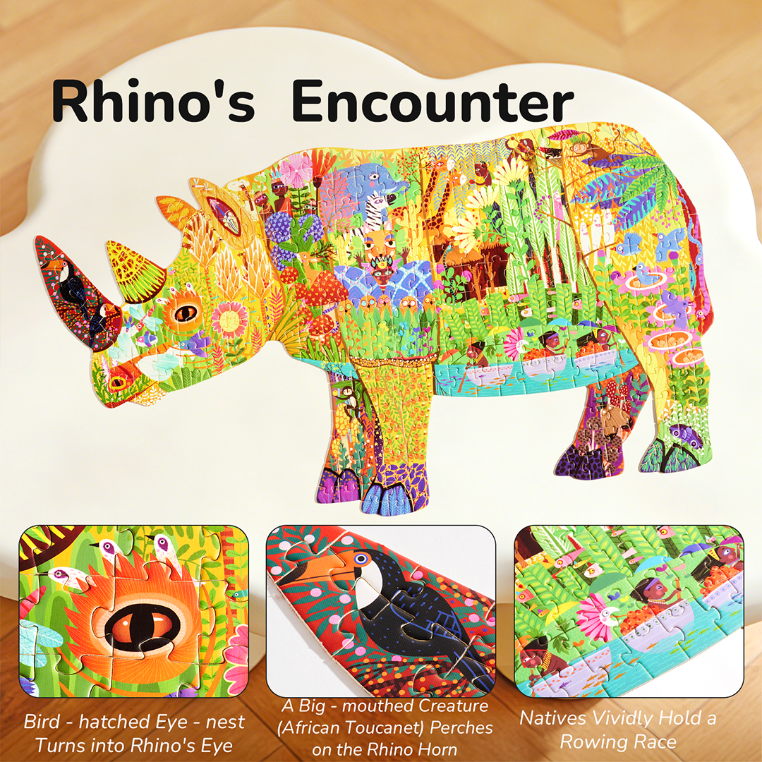 Shaped Artist Puzzle - Dreamy Rhino 280PCS