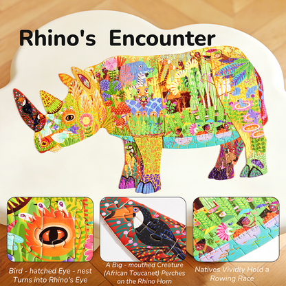 Shaped Artist Puzzle - Dreamy Rhino 280PCS