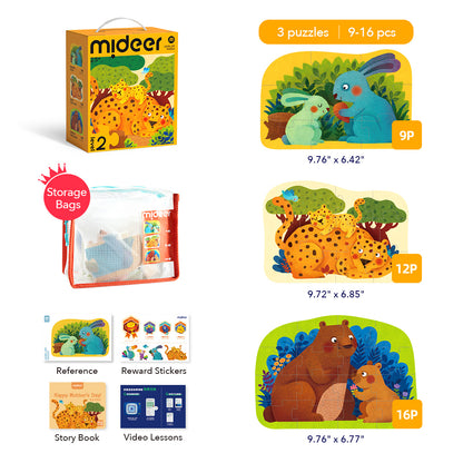 Level Up! Puzzles with Storage Bag - Level 2: Animal Families 9P-16P