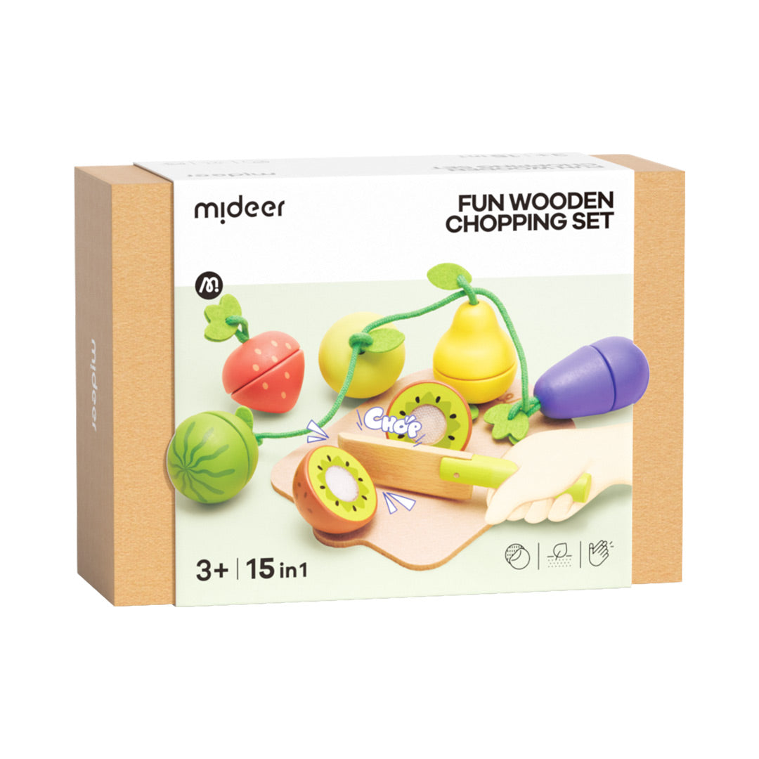 Fun Wooden Chopping Set: Delicious Fruit and Vegetable Shop
