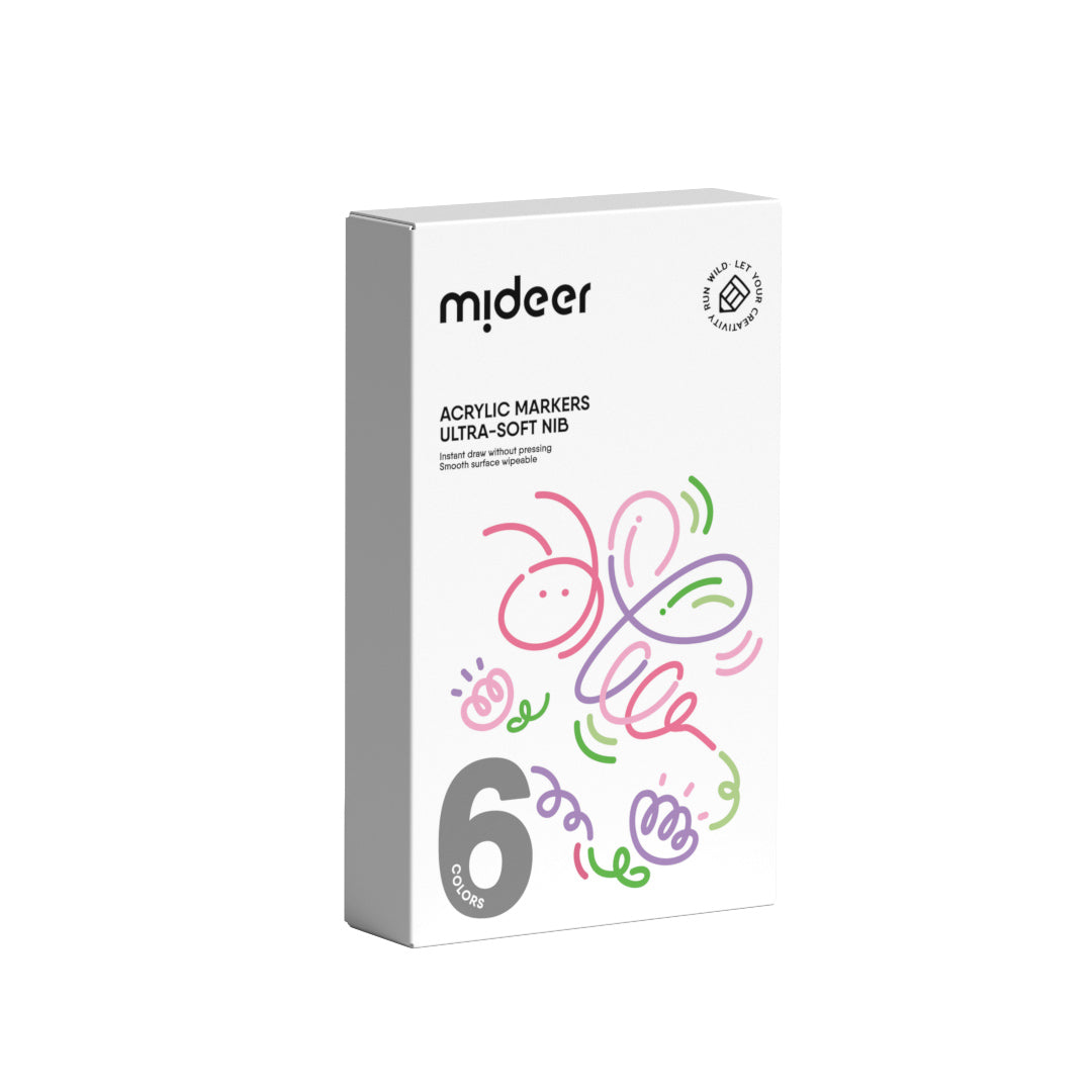Acrylic Markers - Ultra Soft Nib - 6 Colors