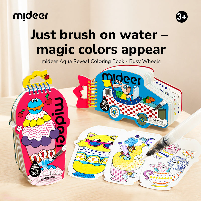 mideer Aqua Reveal Coloring Book - Beep Beep Traffic