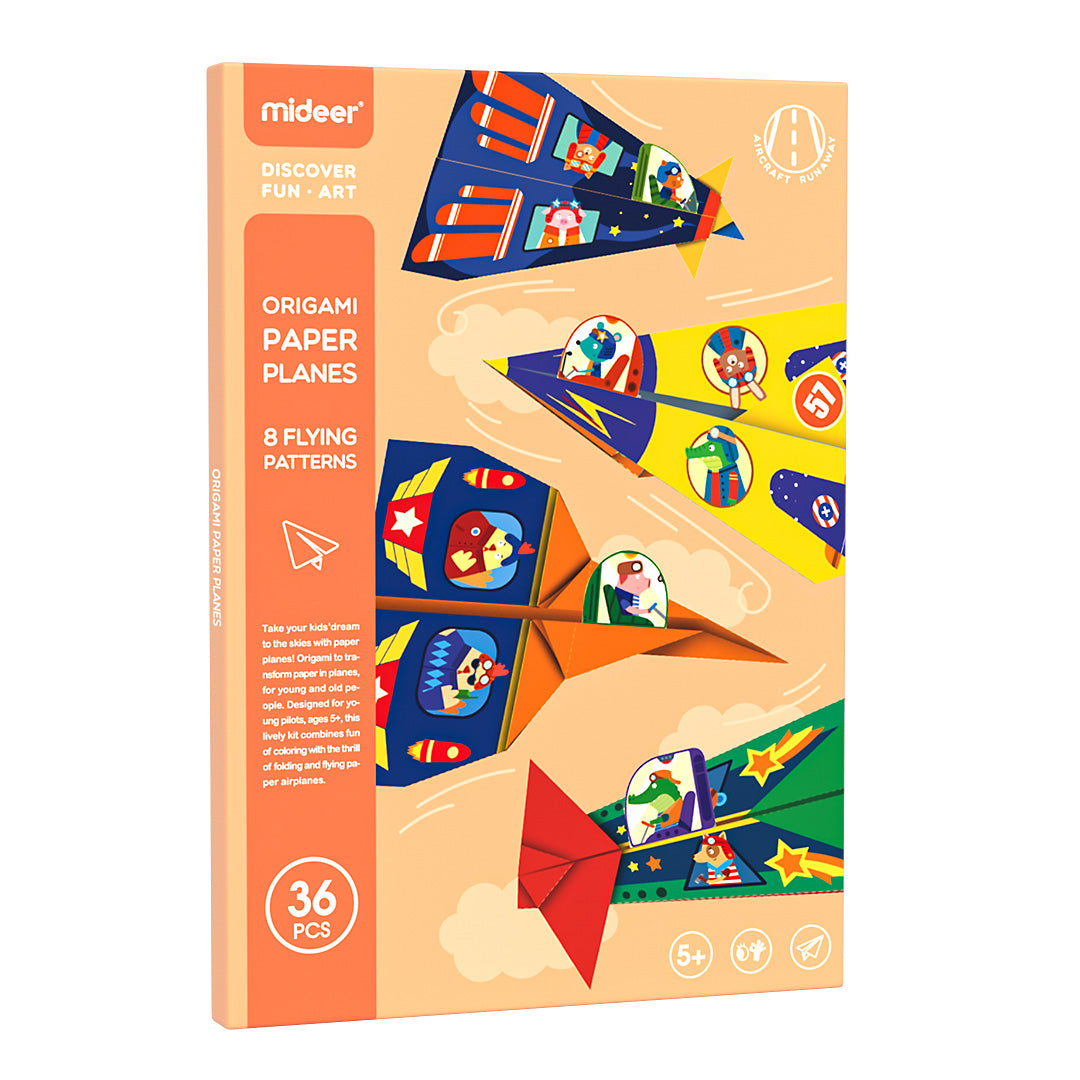 3D Origami Paper Planes Kit for Kids, 36 Pieces with 8 Flying Patterns