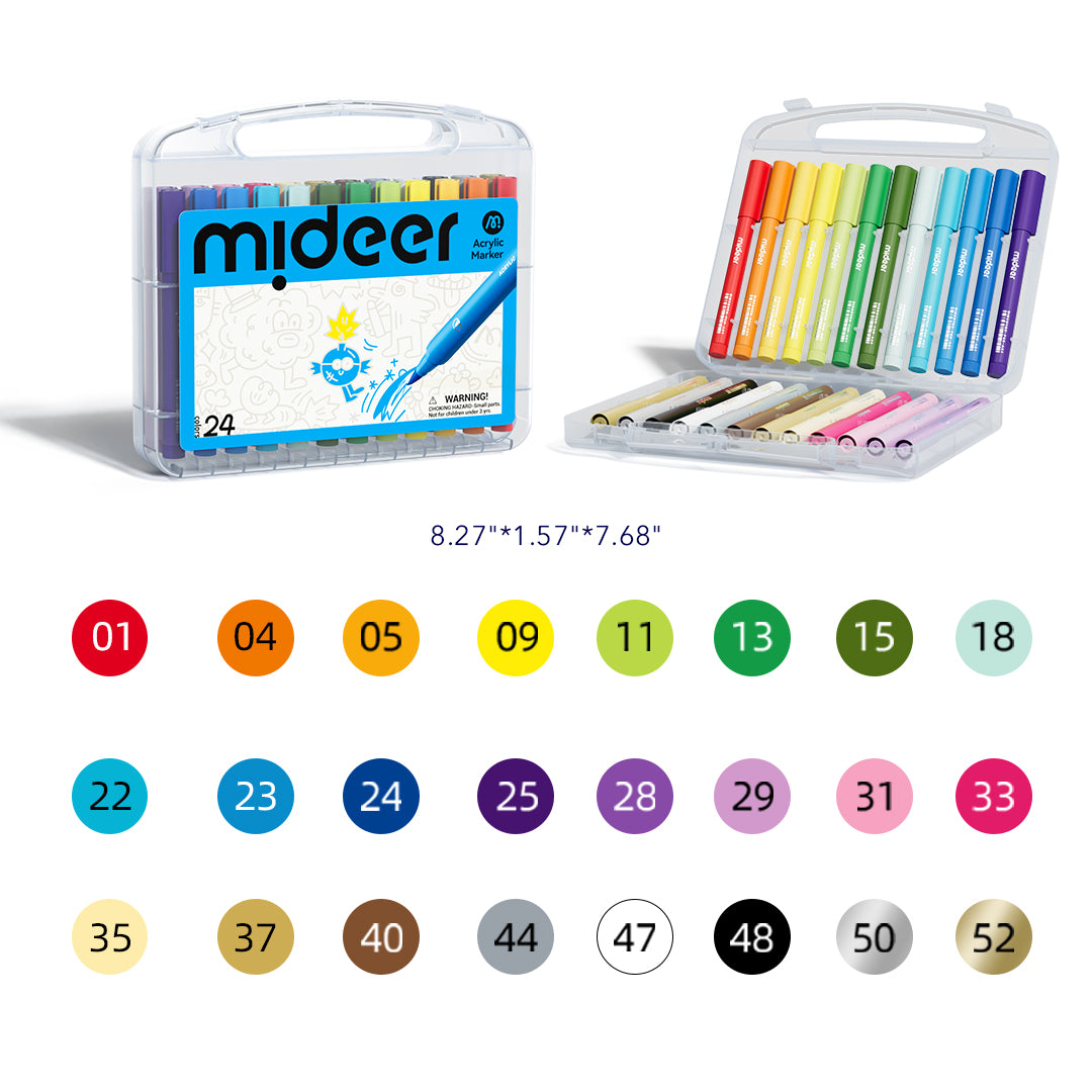 Acrylic Markers with Storage Box 24 Colors