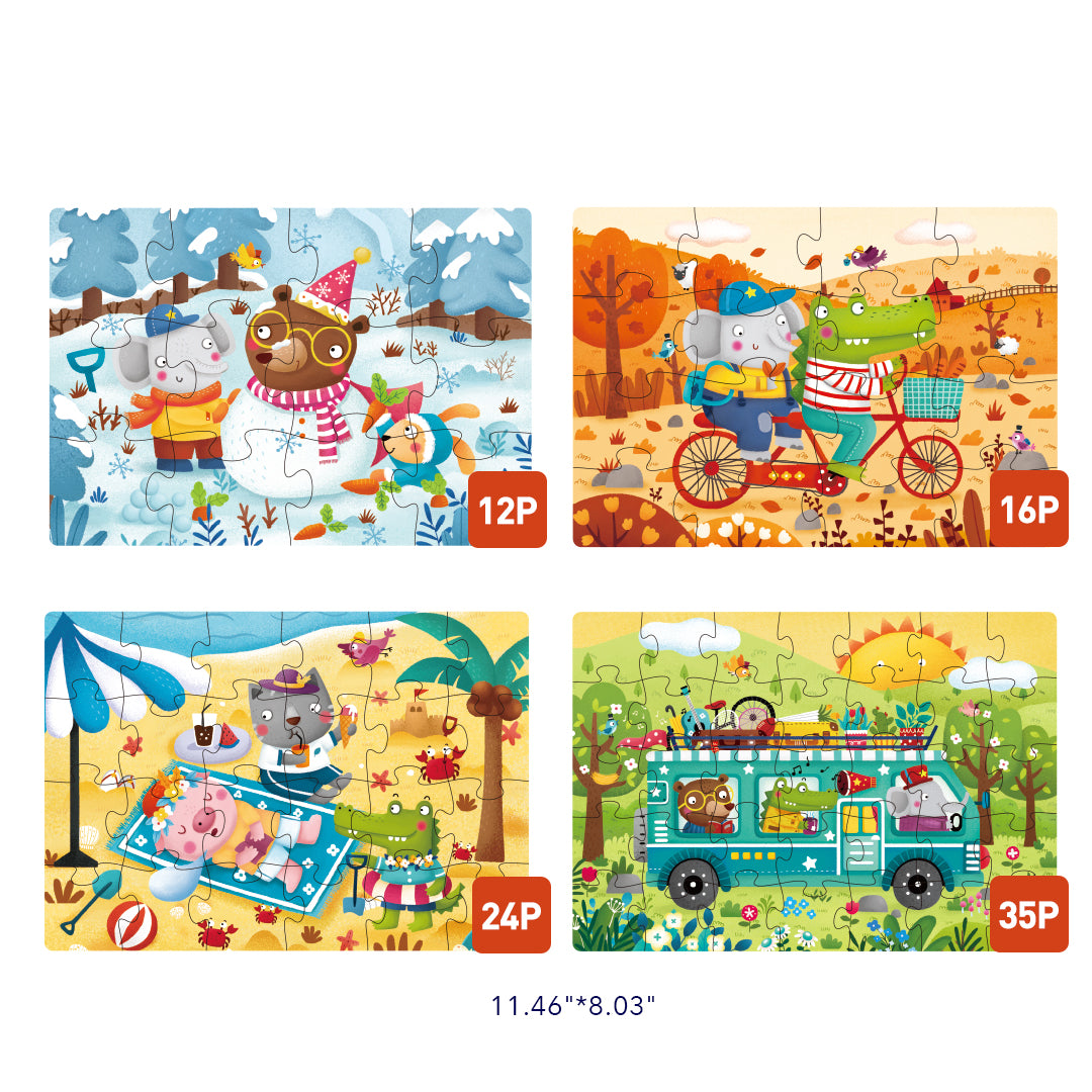 Level Up! 4 in 1 Puzzle Set: Four Seasons 12-35P