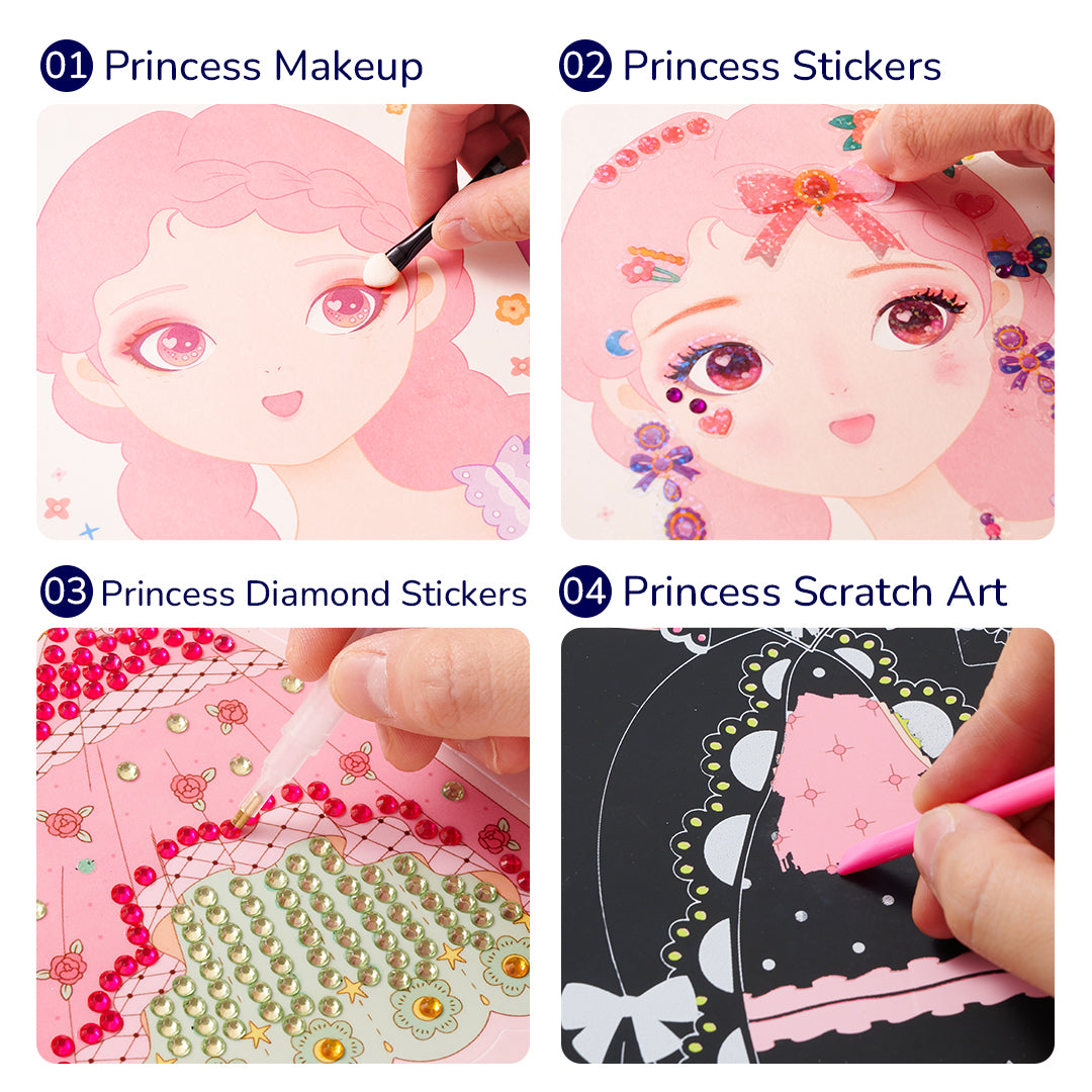 Set da gioco di vestire 3 in 1: trucco Princess Fantasy