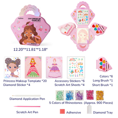 Set da gioco di vestire 3 in 1: trucco Princess Fantasy