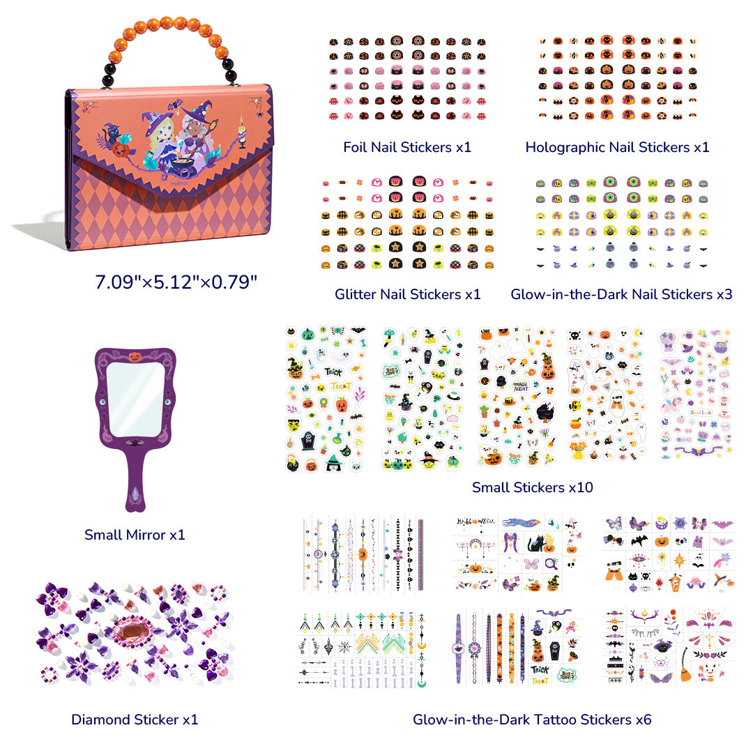 Halloween Dress Up Sticker Pack: Temporary Tattoos, Nail Stickers &amp; More 1000P