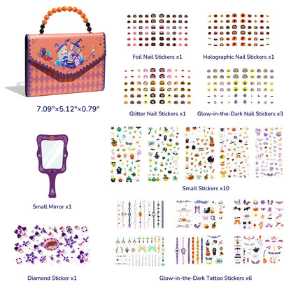 Halloween Dress Up Sticker Pack: Temporary Tattoos, Nail Stickers &amp; More 1000P