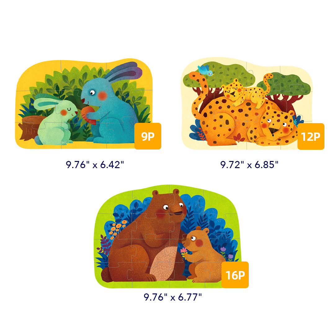 Level Up! Puzzles with Storage Bag - Level 2: Animal Families 9P-16P