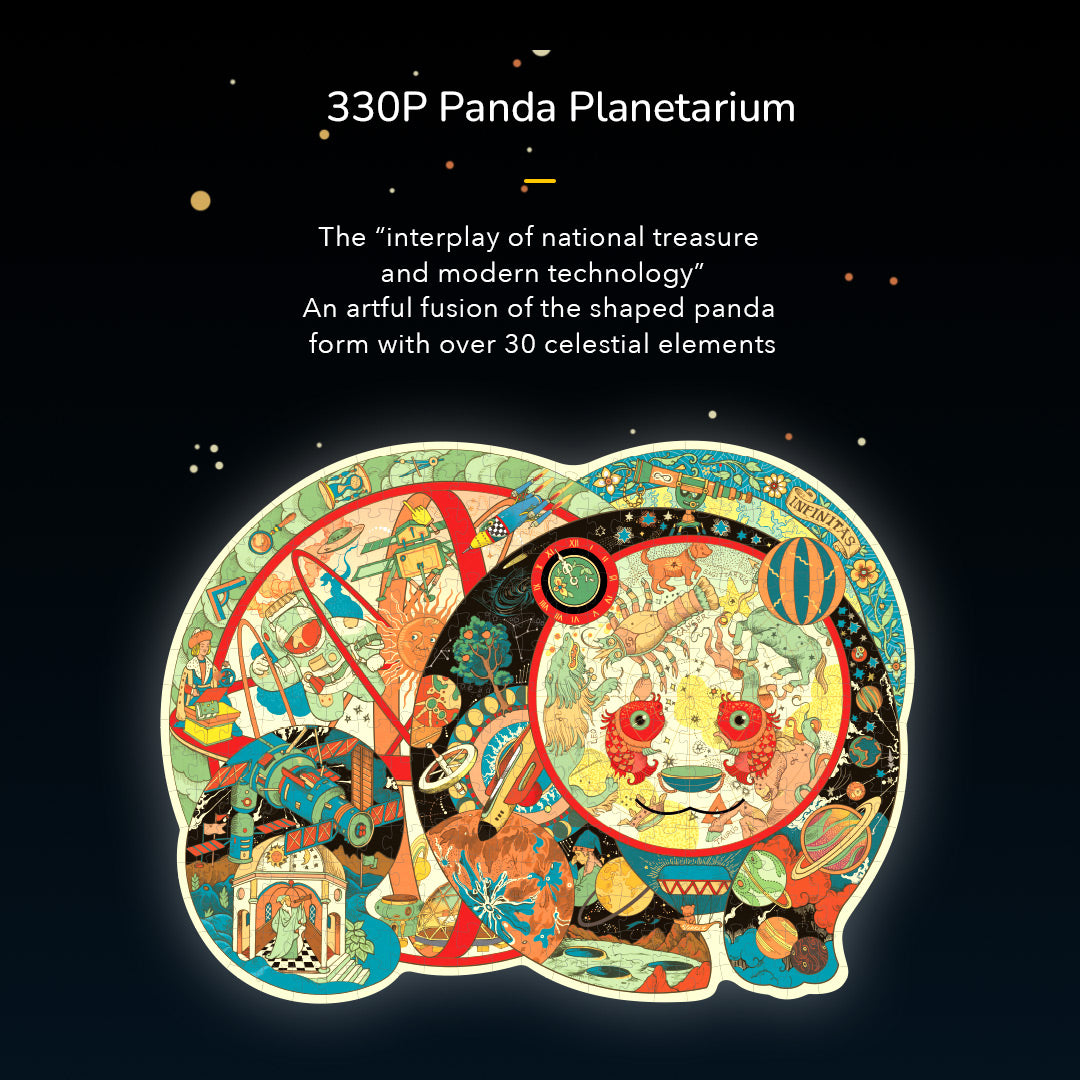 Rompecabezas de artistas con formas: Panda Planetarium 330P