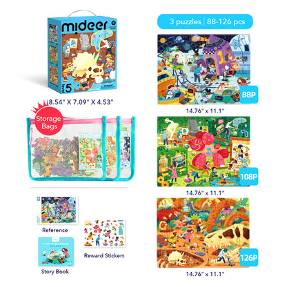 Level Up! Puzzles with Storage Bag - Level 5: Wonderful Museums 88P-126P