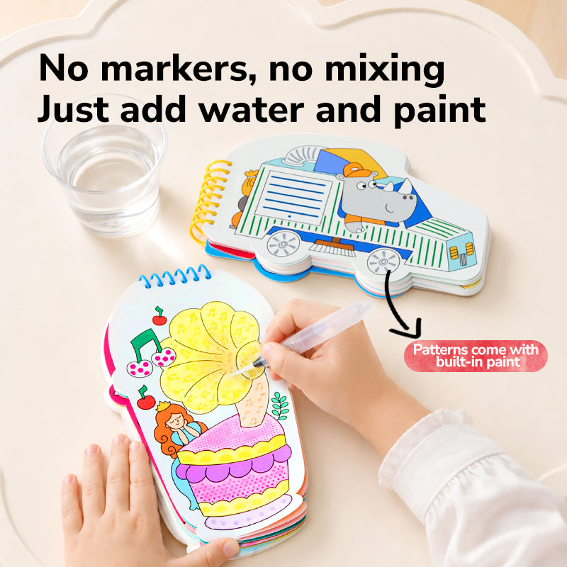 mideer Aqua Reveal Coloring Book - Beep Beep Traffic