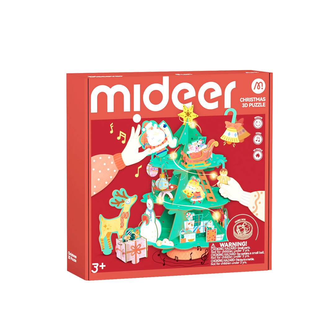 Christmas Rotating Music 3D Puzzle: Busy Christmas Workshop