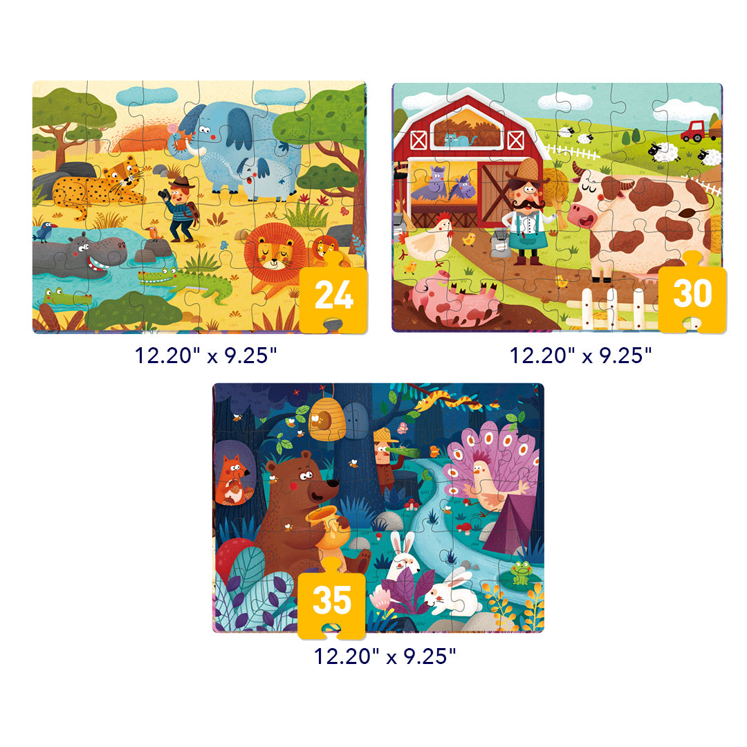 Level Up! Puzzles with Storage Bag - Level 3: Natural Scenery 24P-35P