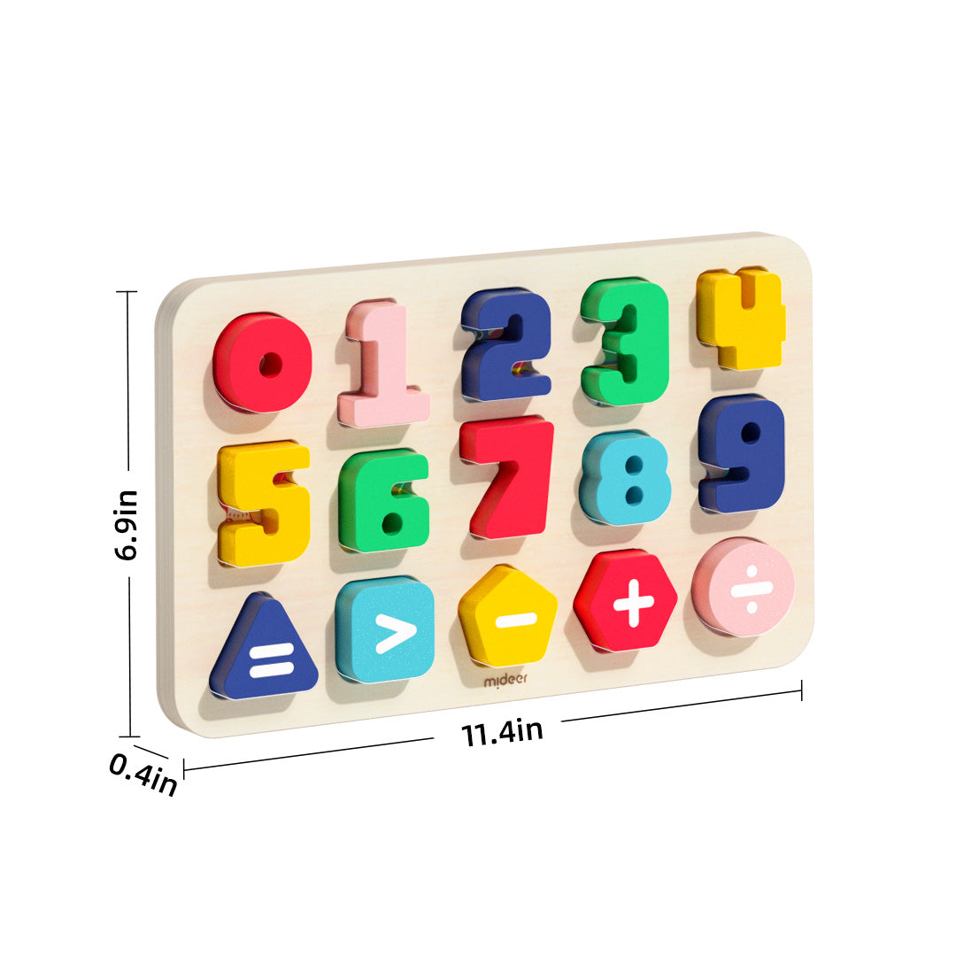 Rompecabezas de clavijas de madera: números