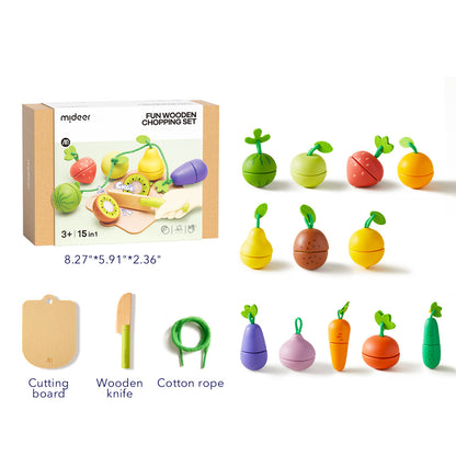 Fun Wooden Chopping Set: Delicious Fruit and Vegetable Shop
