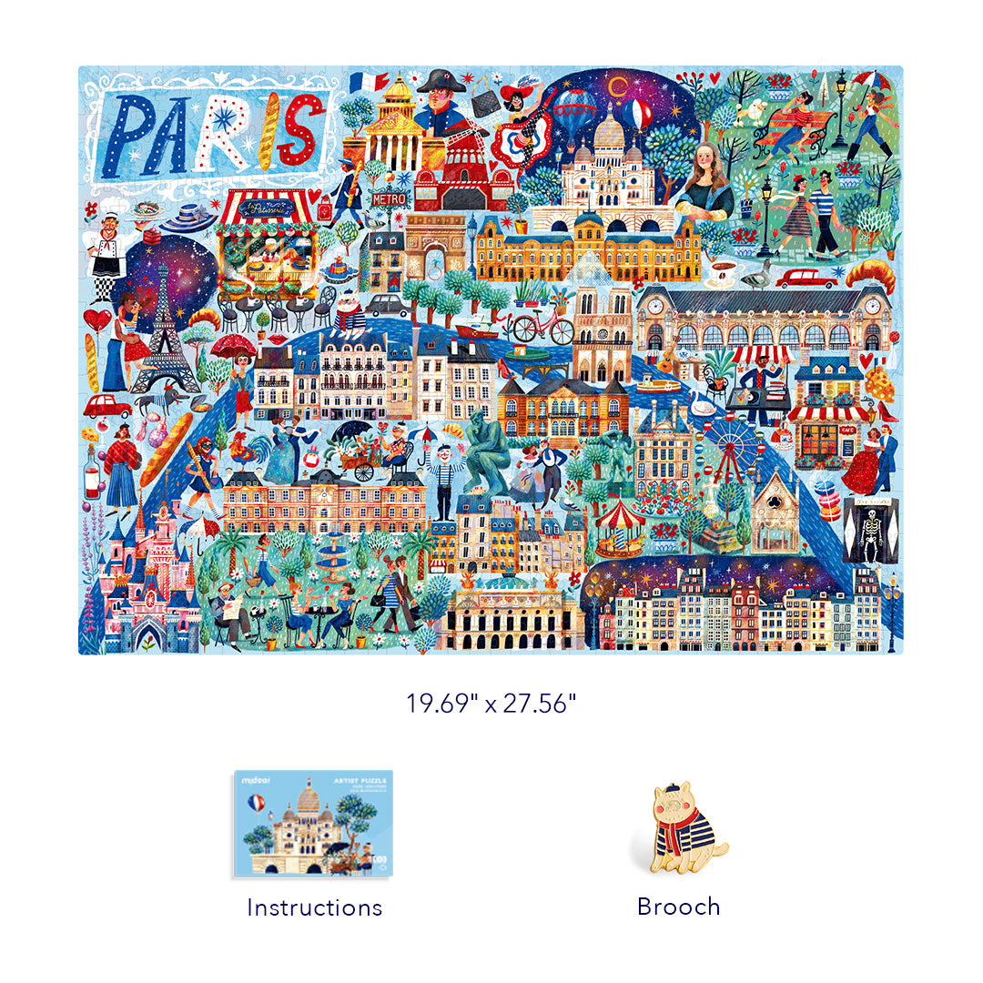 Paris Adventure 1000P Puzzle by Olga Skomorokhova – mideerart