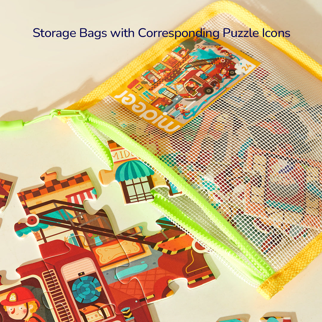 Level Up! Puzzles with Storage Bag - Level 2: Animal Families 9P-16P