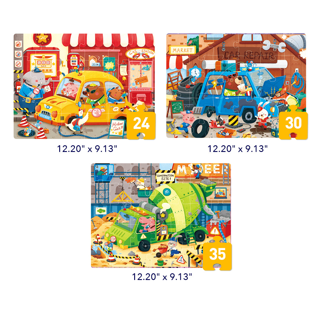 Level Up! Puzzles with Storage Bag - Level 3: City Teamers 24P-35P