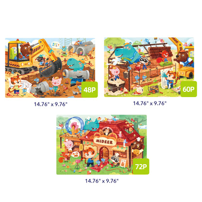 Level Up! Puzzles with Storage Bag - Level 4: Clanging Construction Site 48P-72P