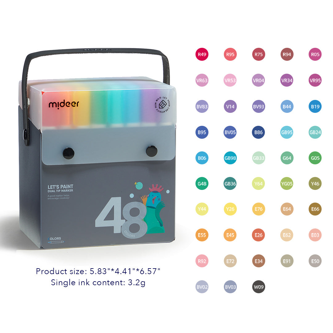 Translucent Dual Tip Marker 48 Colors