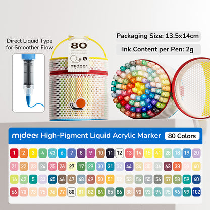 Straight Liquid Acrylic Marker - 24 Colors