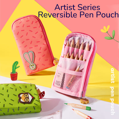 Artist Reversible Twins Pen Pouch: Pink Bunny