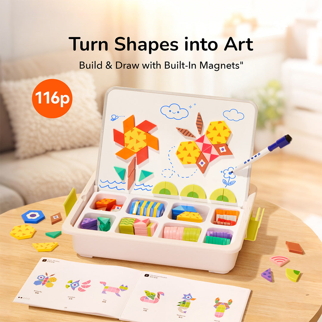 Magnetic Art Geometry Building Blocks-116pcs – mideerart