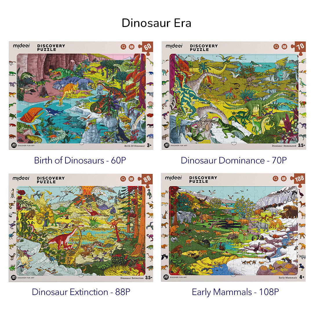 Discovery Puzzle Big Dinosaur Small Dinosaur: Dinosaur Extinction 88P