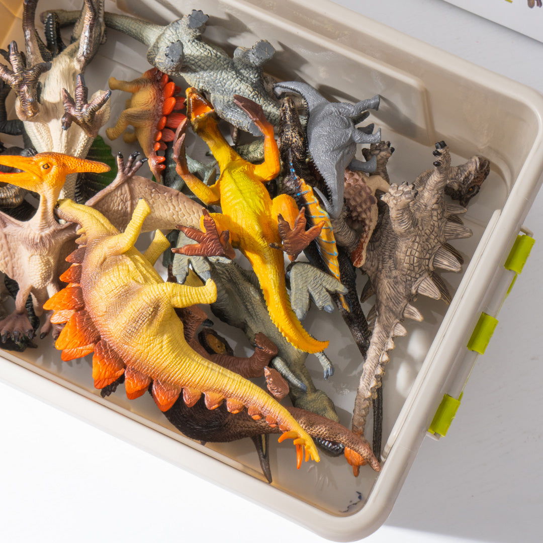 Set of dinosaur toys on sale