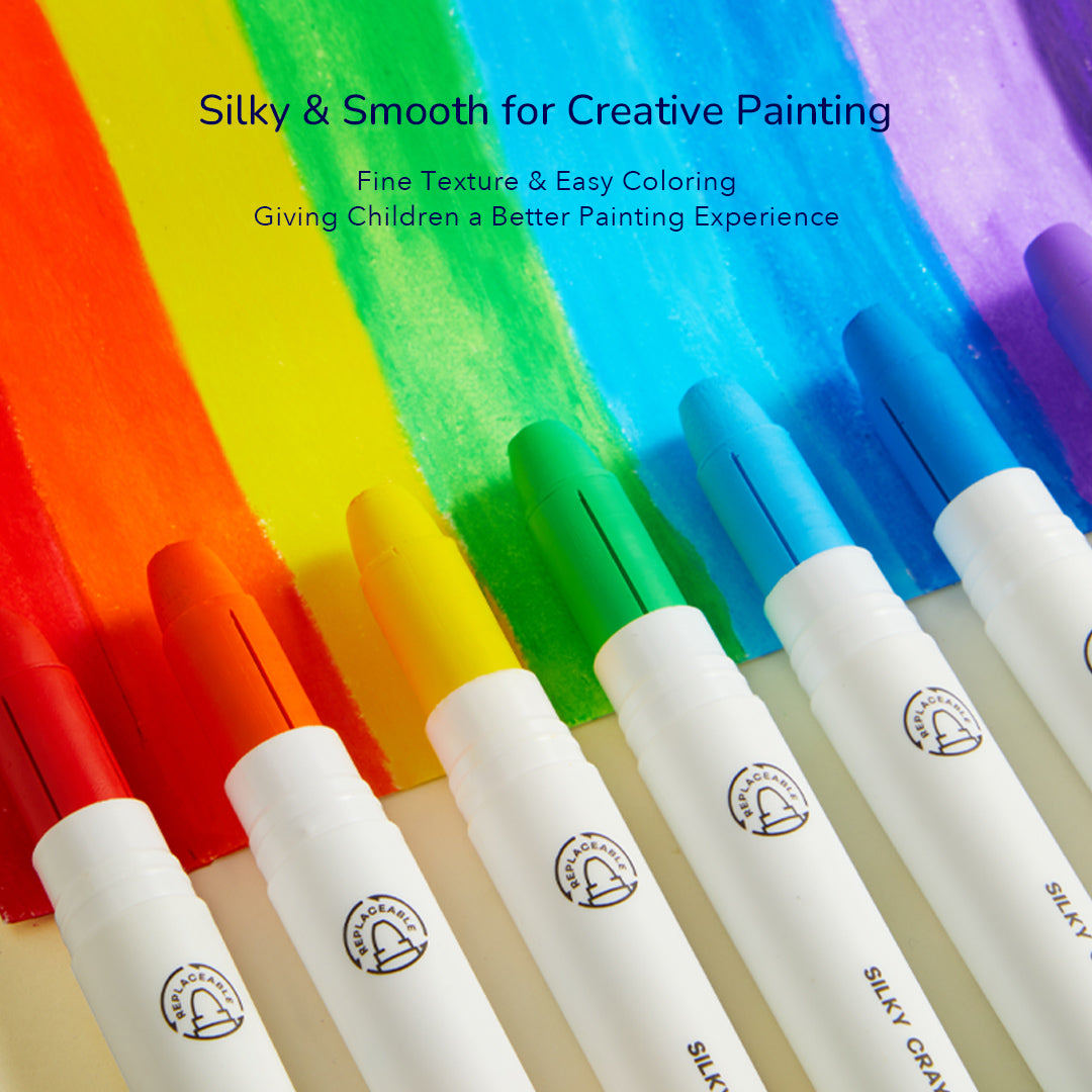 Silky Crayon 12-Pack | Vibrant & Safe for Kids | Art Fun