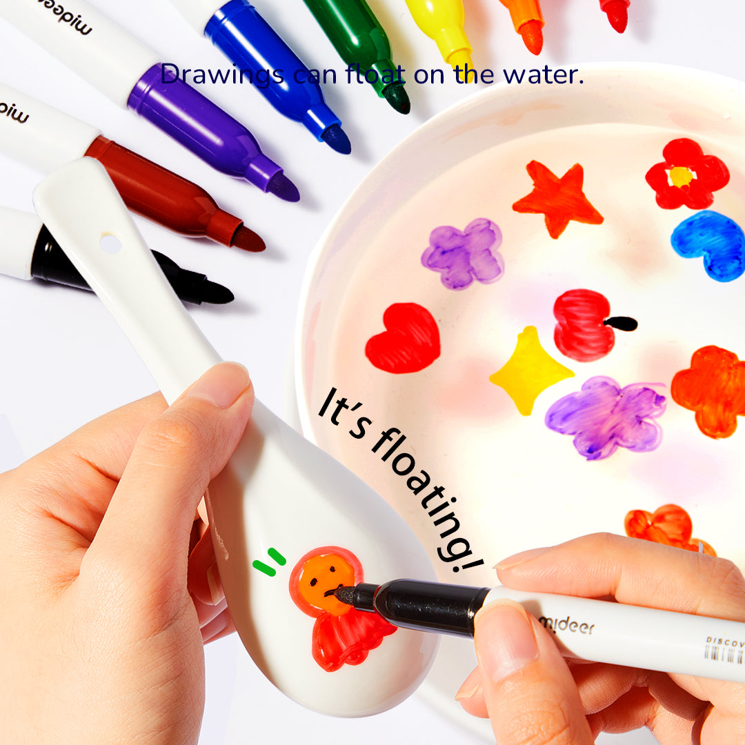 mideer Water-Based Dual Tip Marker | Let's Paint! 24 Colors Water-Based Dual Tip Marker,Washable,for Kids Ages 4+ and Adults,Safe & Non-Toxic,Coloring